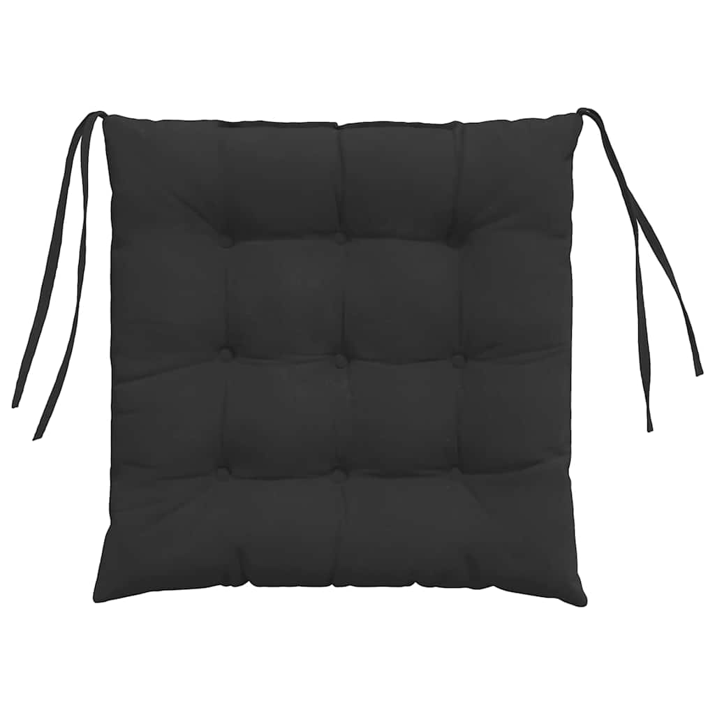 Sitzkissen 4 stk. Mikrofaser Schwarz 40 x 40 x 6 cm