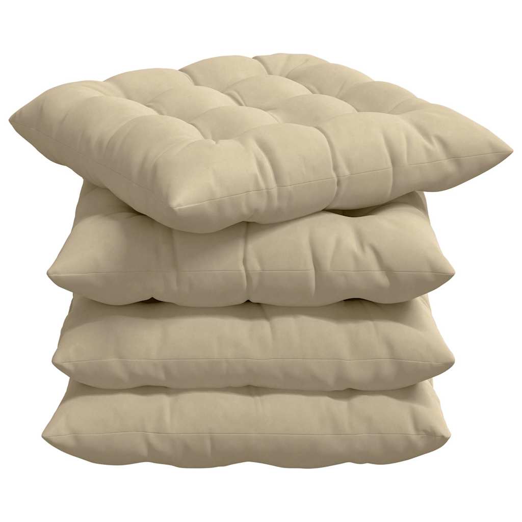 Sitzkissen 4 stk. Mikrofaser Creme 40 x 40 x 6 cm