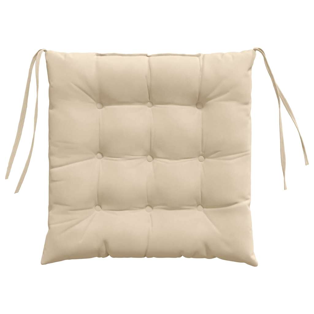 Sitzkissen 4 stk. Mikrofaser Creme 40 x 40 x 6 cm