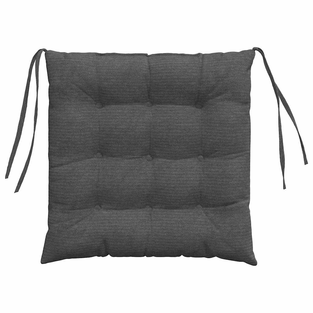 Sitzkissen 4 stk. Cordstoff Dunkelgrau 40 x 40 x 6 cm