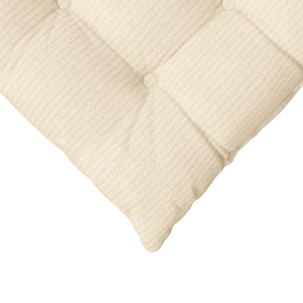 Sitzkissen 4 stk. Cordstoff Creme 40 x 40 x 6 cm