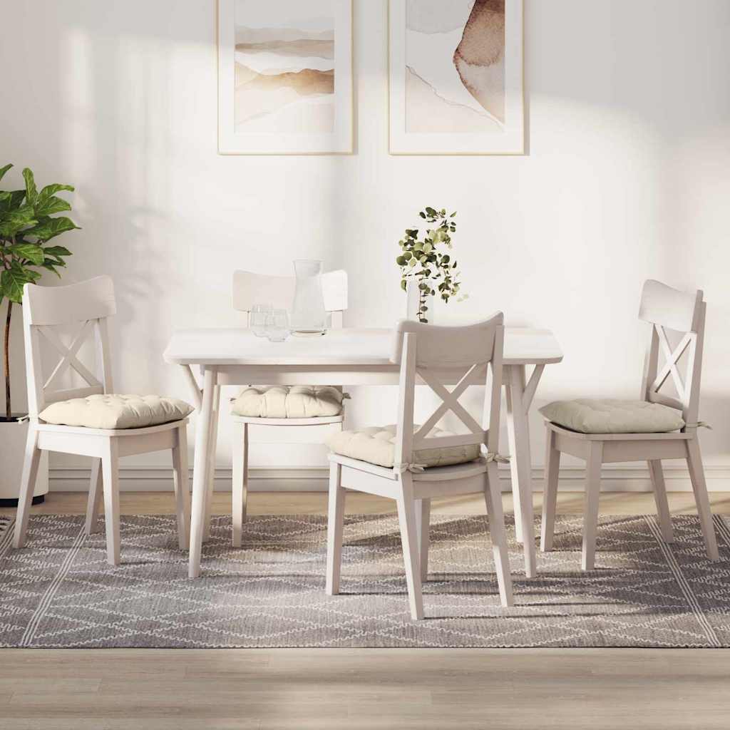 Sitzkissen 4 stk. Cordstoff Creme 40 x 40 x 6 cm