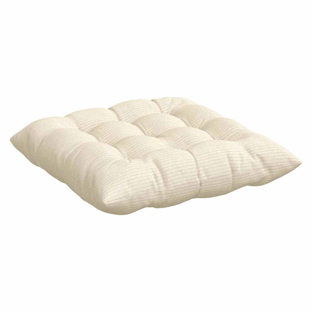 Sitzkissen 4 stk. Cordstoff Creme 40 x 40 x 6 cm