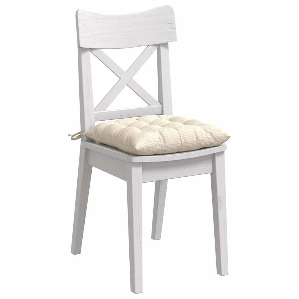 Sitzkissen 4 stk. Cordstoff Creme 40 x 40 x 6 cm