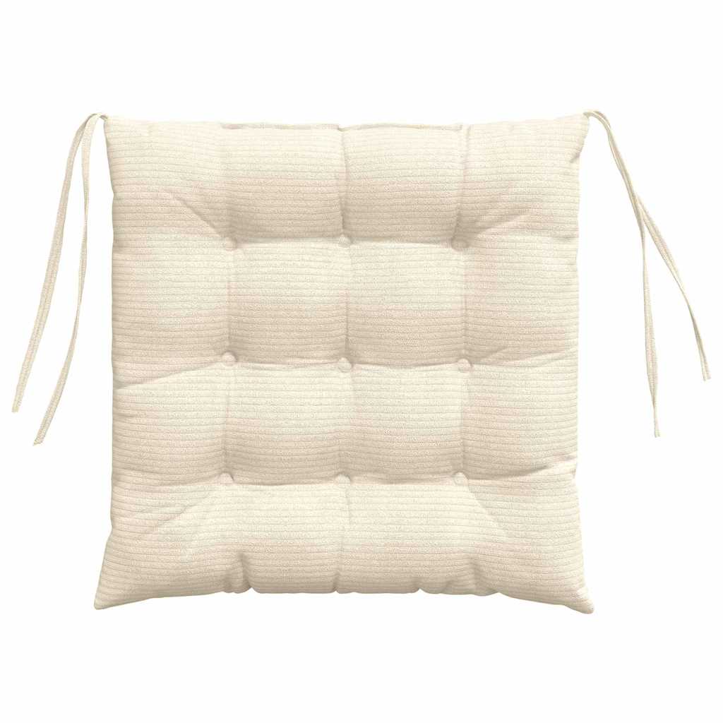 Sitzkissen 4 stk. Cordstoff Creme 40 x 40 x 6 cm