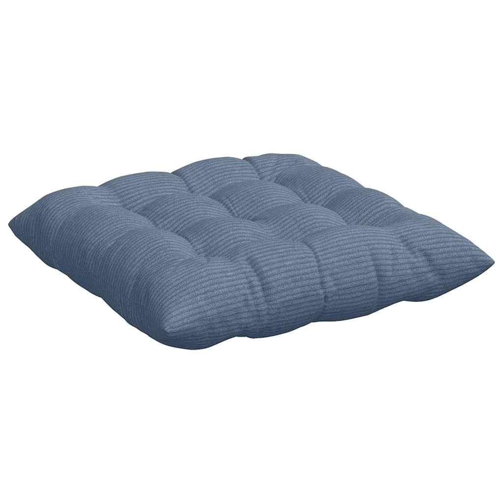 Sitzkissen 4 stk. Cordstoff Blau 40 x 40 x 6 cm