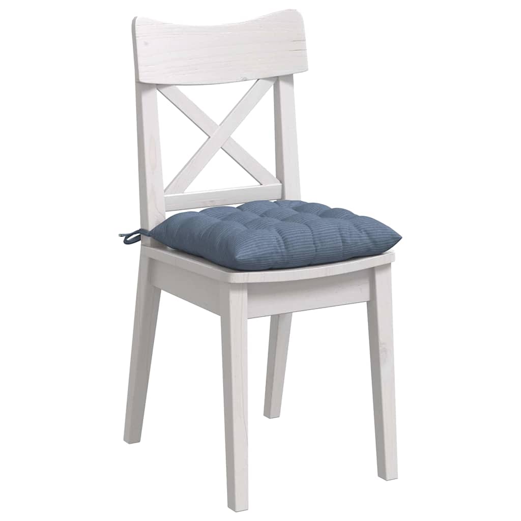 Sitzkissen 4 stk. Cordstoff Blau 40 x 40 x 6 cm