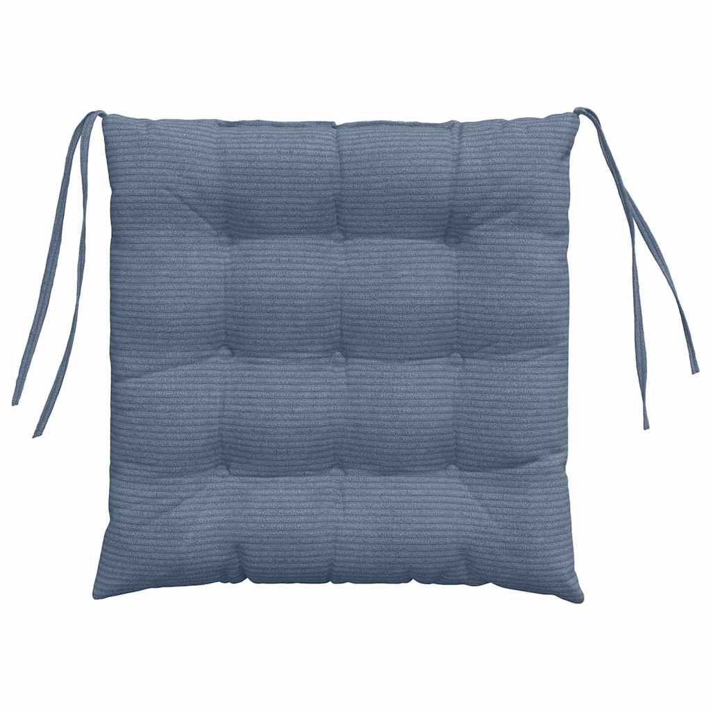 Sitzkissen 4 stk. Cordstoff Blau 40 x 40 x 6 cm