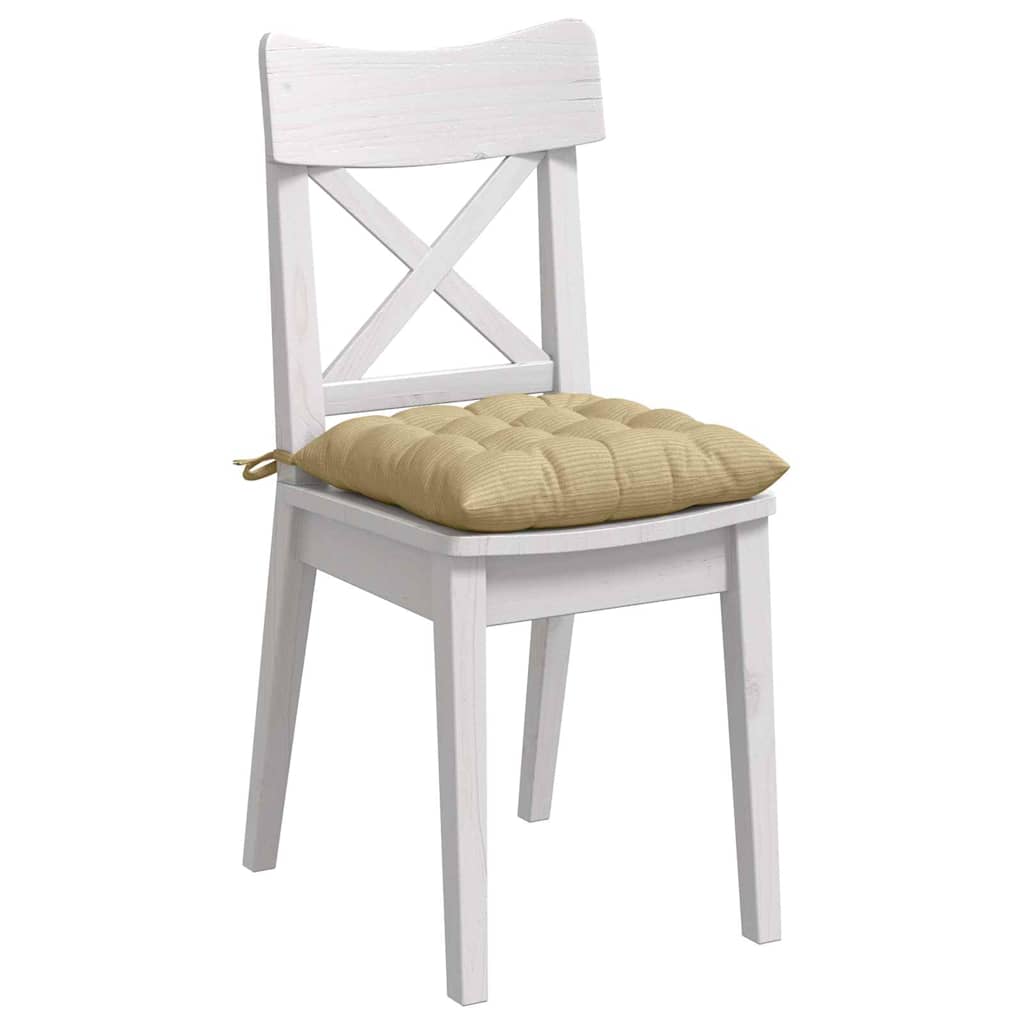 Sitzkissen 4 stk. Cordstoff Grau-Grün 40 x 40 x 6 cm