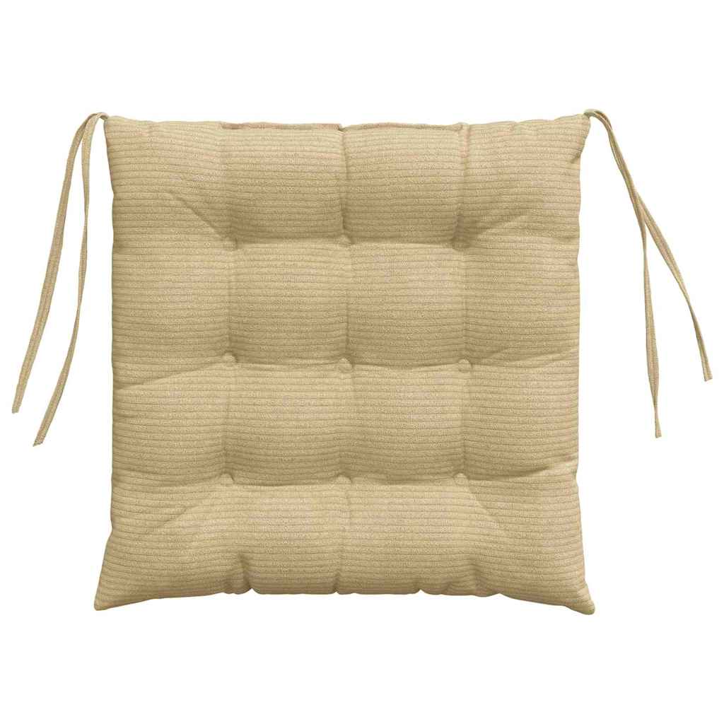 Sitzkissen 4 stk. Cordstoff Grau-Grün 40 x 40 x 6 cm