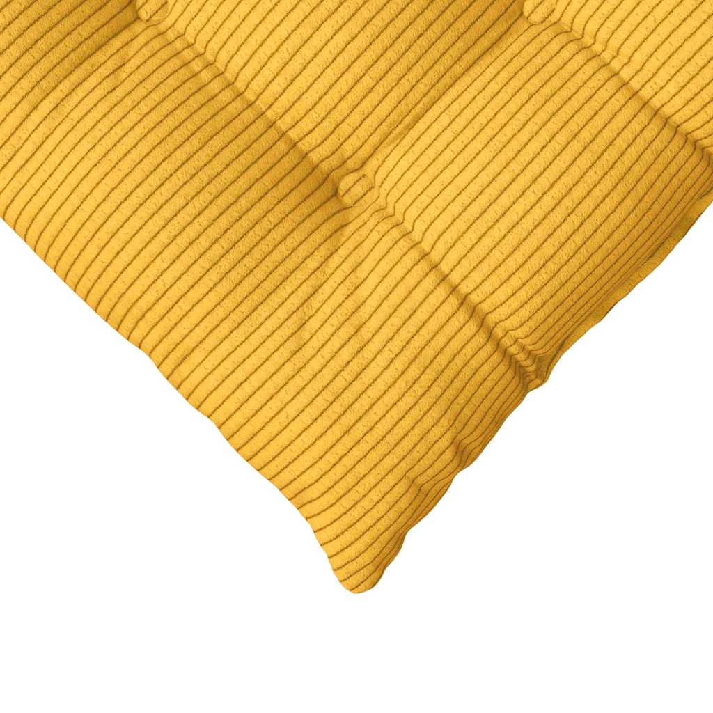 Sitzkissen 4 stk. Cordstoff Helles Gelb 40 x 40 x 6 cm