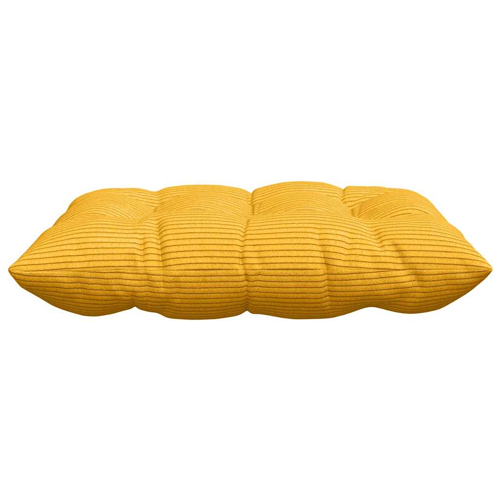 Sitzkissen 4 stk. Cordstoff Helles Gelb 40 x 40 x 6 cm