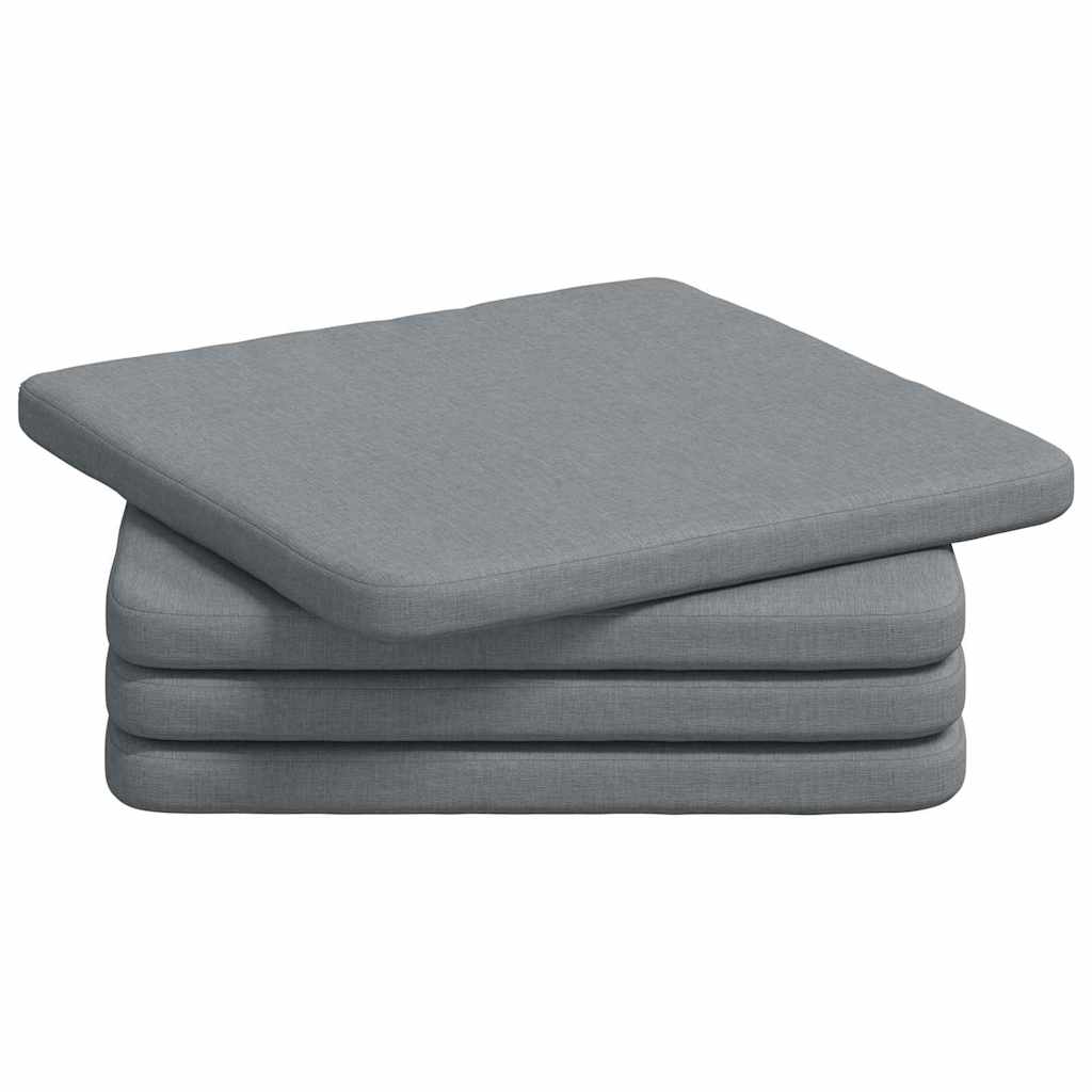 Sitzkissen 4 Stk. Stoff Hellgrau 40 x 40 x 3 cm
