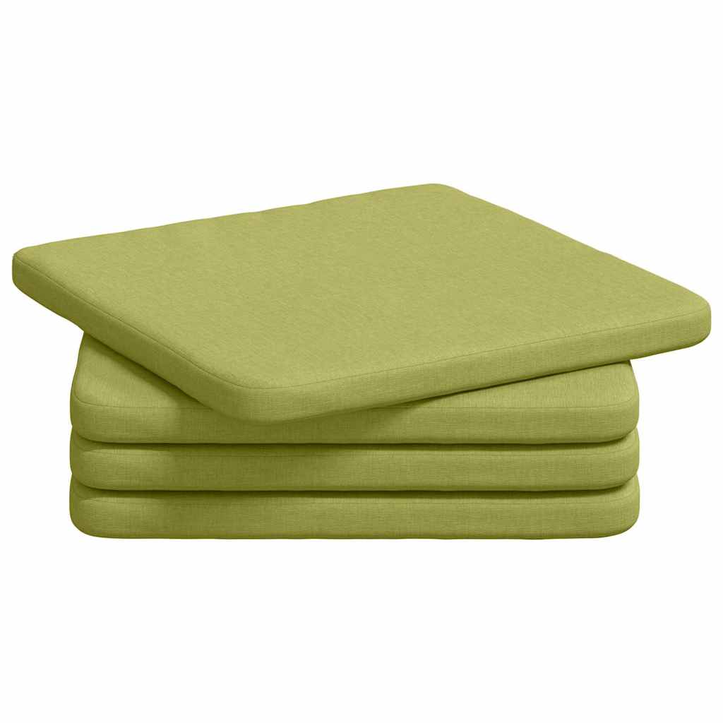 Sitzkissen 4 pcs Hellgrün 40 x 40 x 3 cm Stoff
