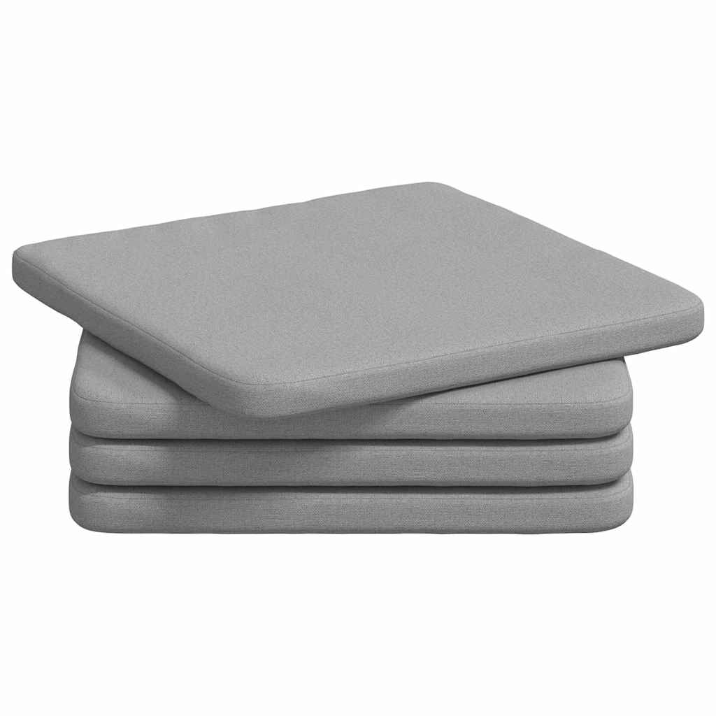 Sitzkissen 4 stk. Stoff Wolkengrau 40 x 40 x 3 cm