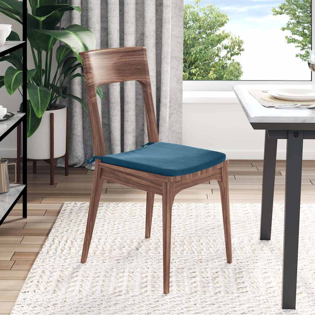 Sitzkissen 4 stk. Samt Blau 40 x 40 x 3 cm
