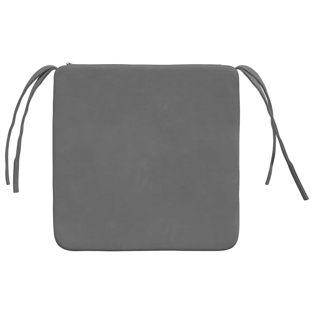Sitzkissen 4 stk. Mikrofaserstoff Dunkelgrau 40 x 40 x 3 cm