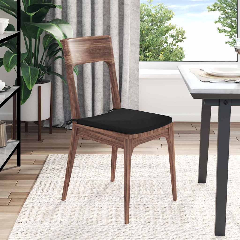 Sitzkissen 4 stk. Mikrofaserstoff Schwarz 40 x 40 x 3 cm