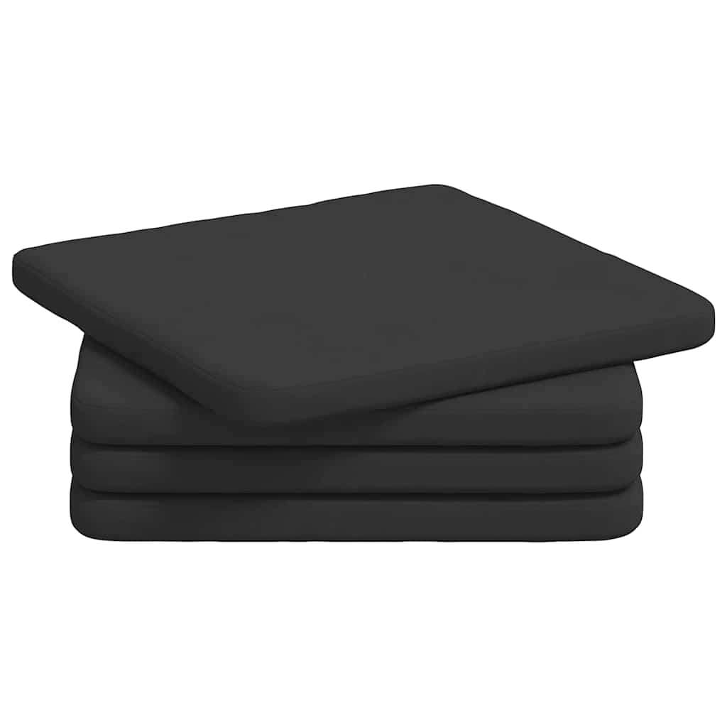 Sitzkissen 4 stk. Mikrofaserstoff Schwarz 40 x 40 x 3 cm