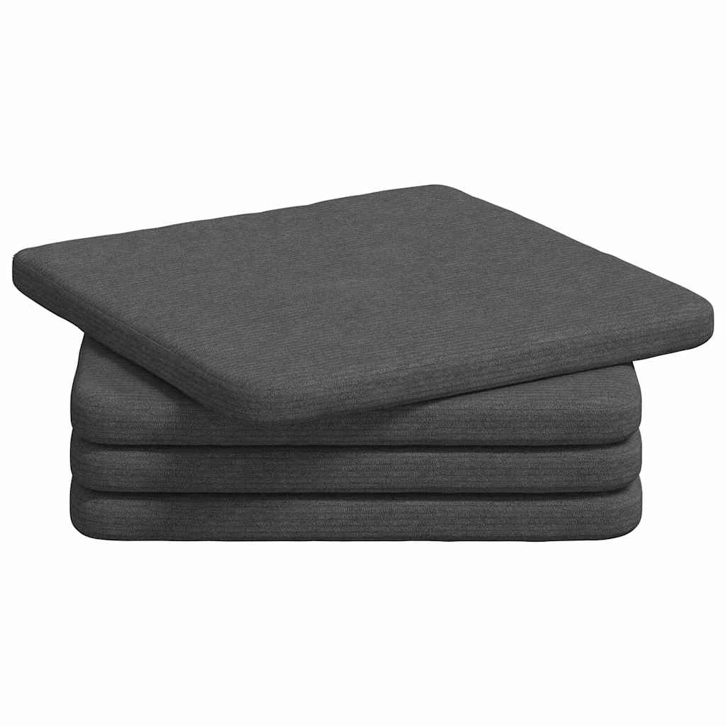 Sitzkissen 4 stk. Cordstoff Dunkelgrau 40 x 40 x 3 cm