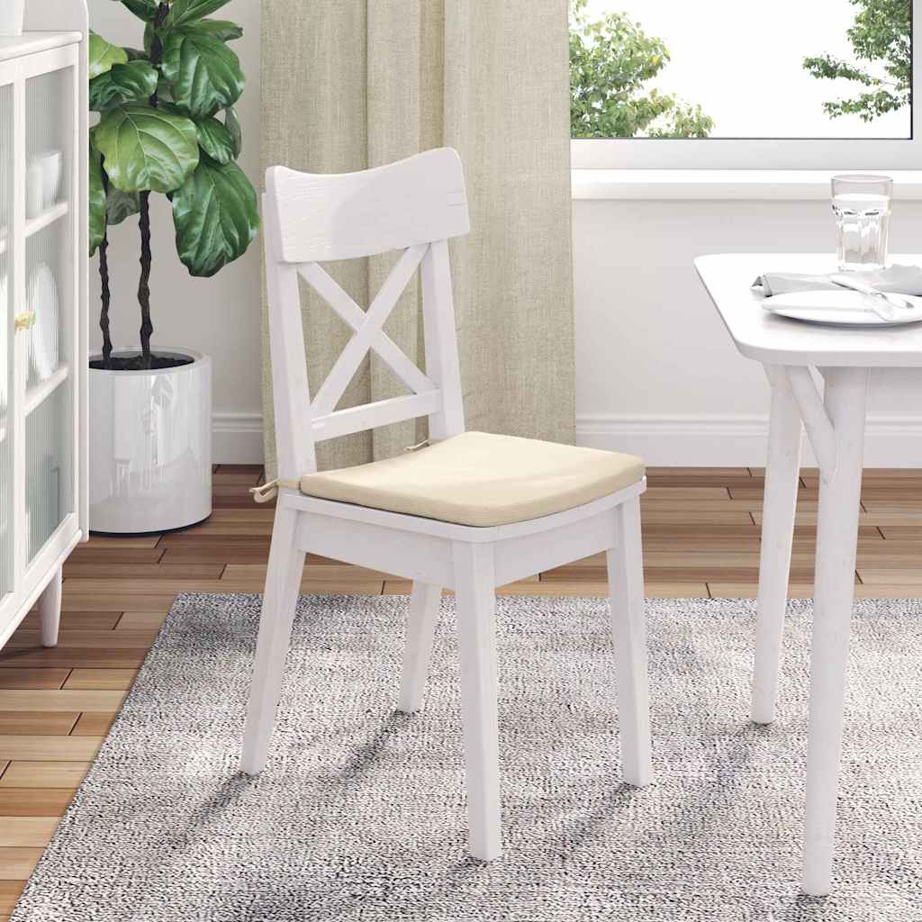Sitzkissen 4 stk. Cordstoff Creme 40 x 40 x 3 cm