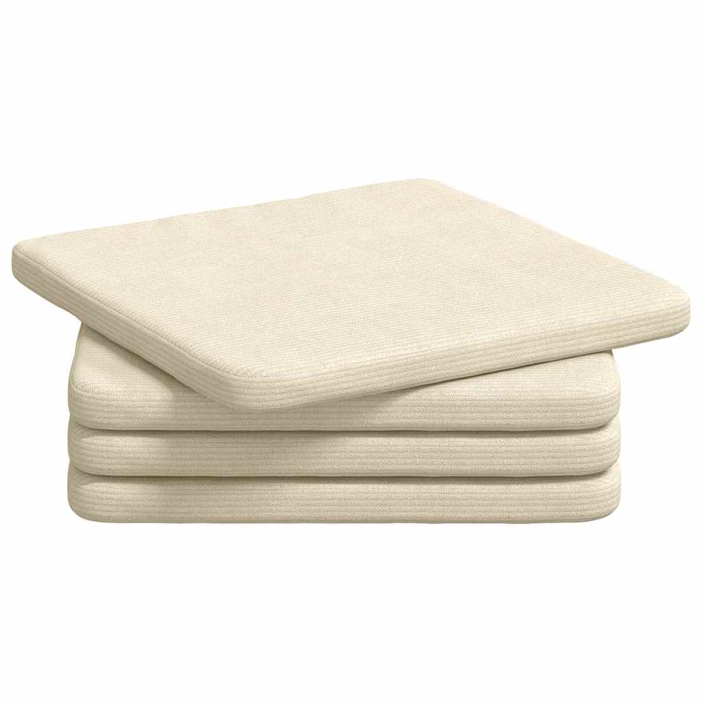 Sitzkissen 4 stk. Cordstoff Creme 40 x 40 x 3 cm