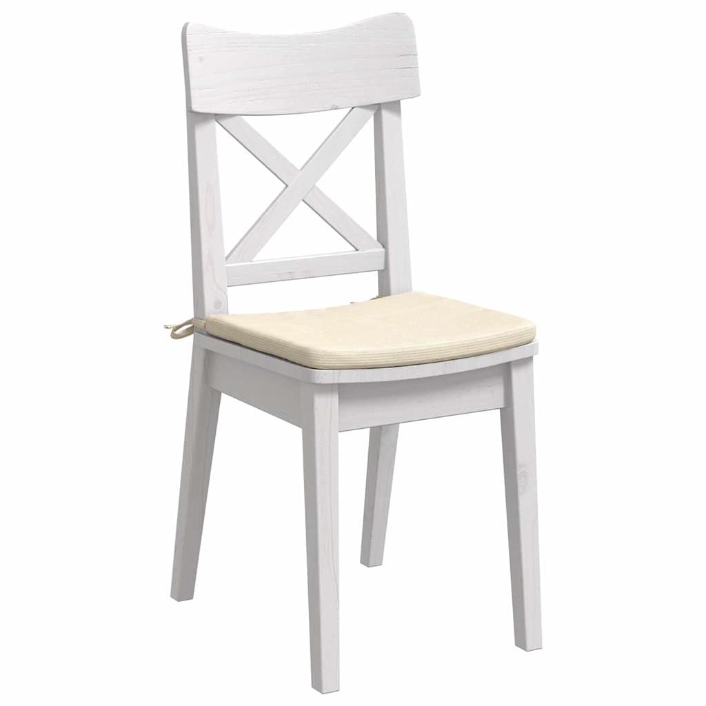 Sitzkissen 4 stk. Cordstoff Creme 40 x 40 x 3 cm