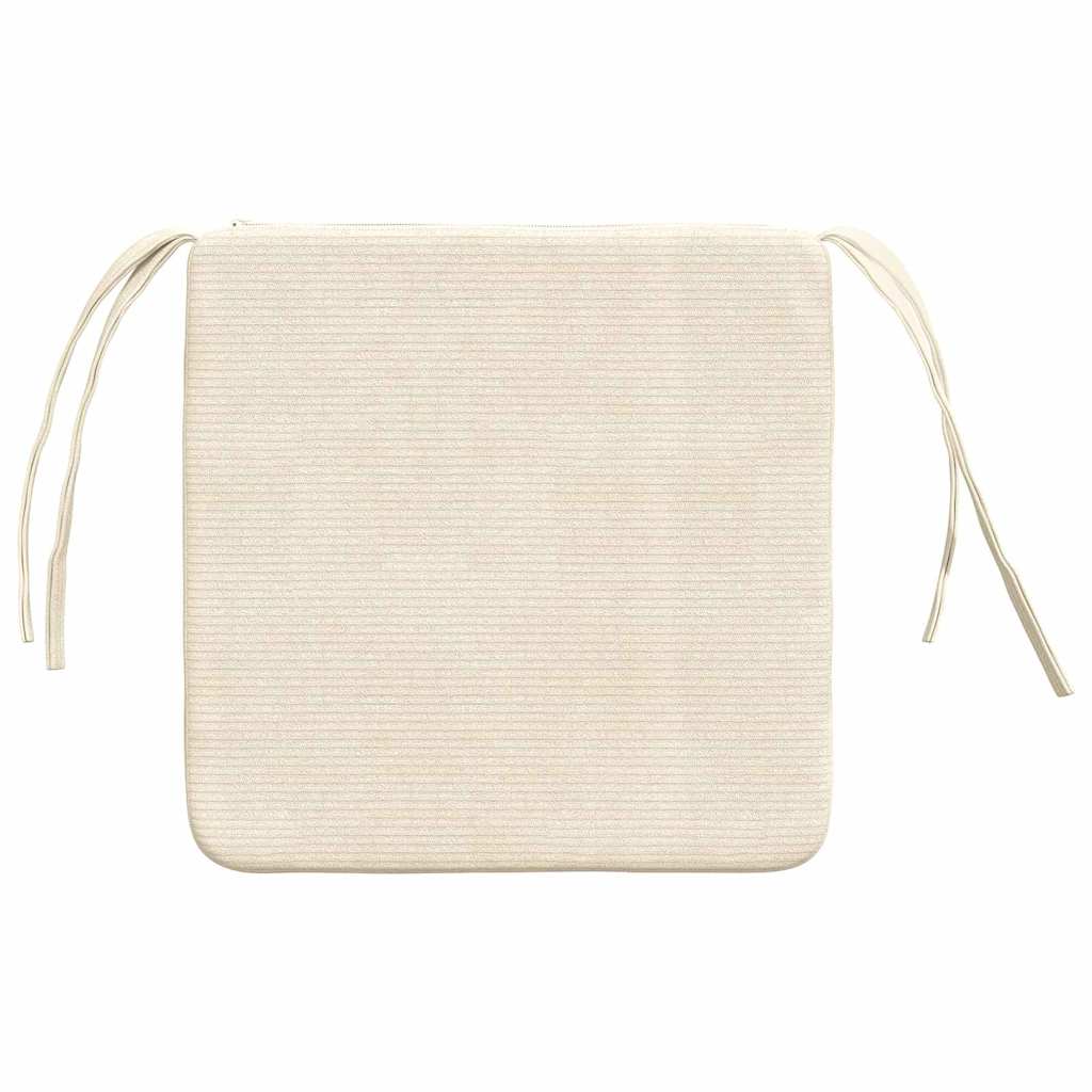 Sitzkissen 4 stk. Cordstoff Creme 40 x 40 x 3 cm