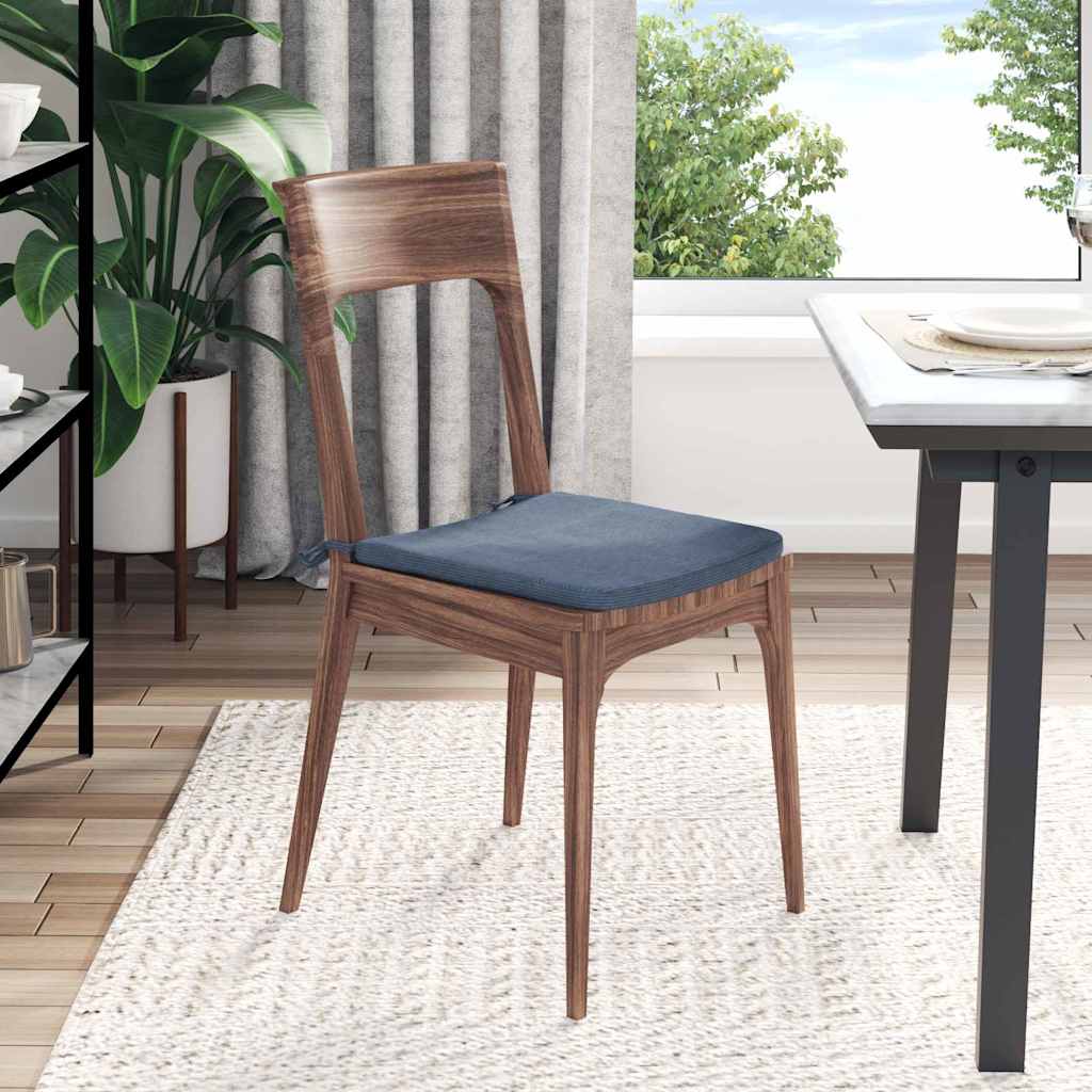 Sitzkissen 4 Stk. Cordstoff Blau 40 x 40 x 3 cm