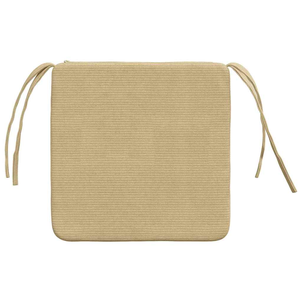 Sitzkissen 4 stk. Cordstoff Grau-Grün 40 x 40 x 3 cm