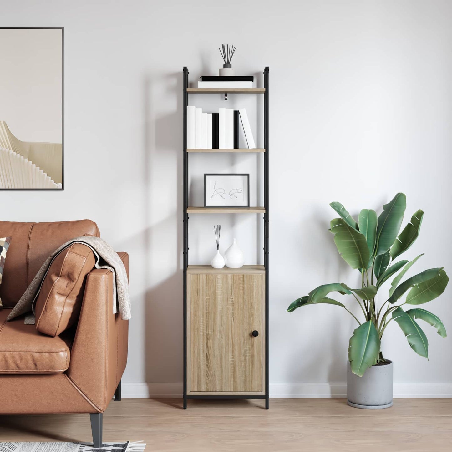 Bücherregal 6 Ebenen 40 x 24 x 161 cm Holzwerkstoff
