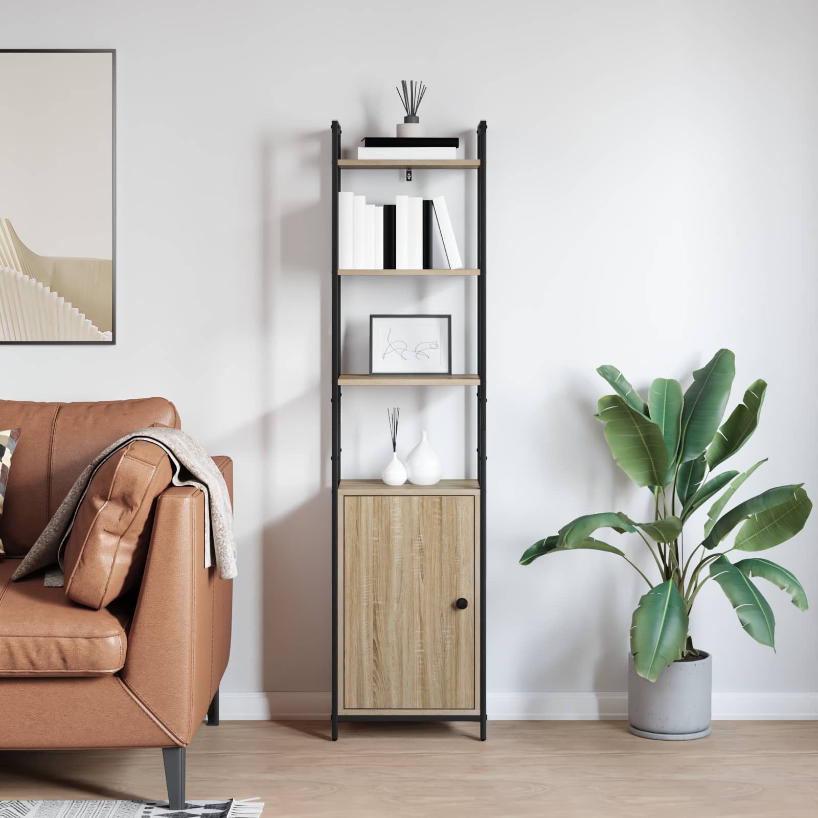 Bücherregal 6 Ebenen 40 x 24 x 161 cm Holzwerkstoff