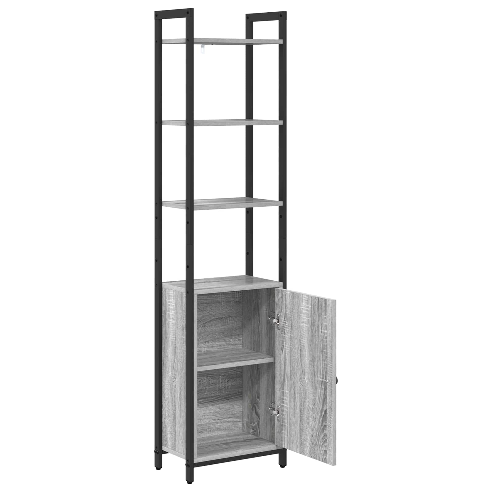 Bücherregal 6 Ebenen 40 x 24 x 161 cm Holzwerkstoff Sonoma-Grau