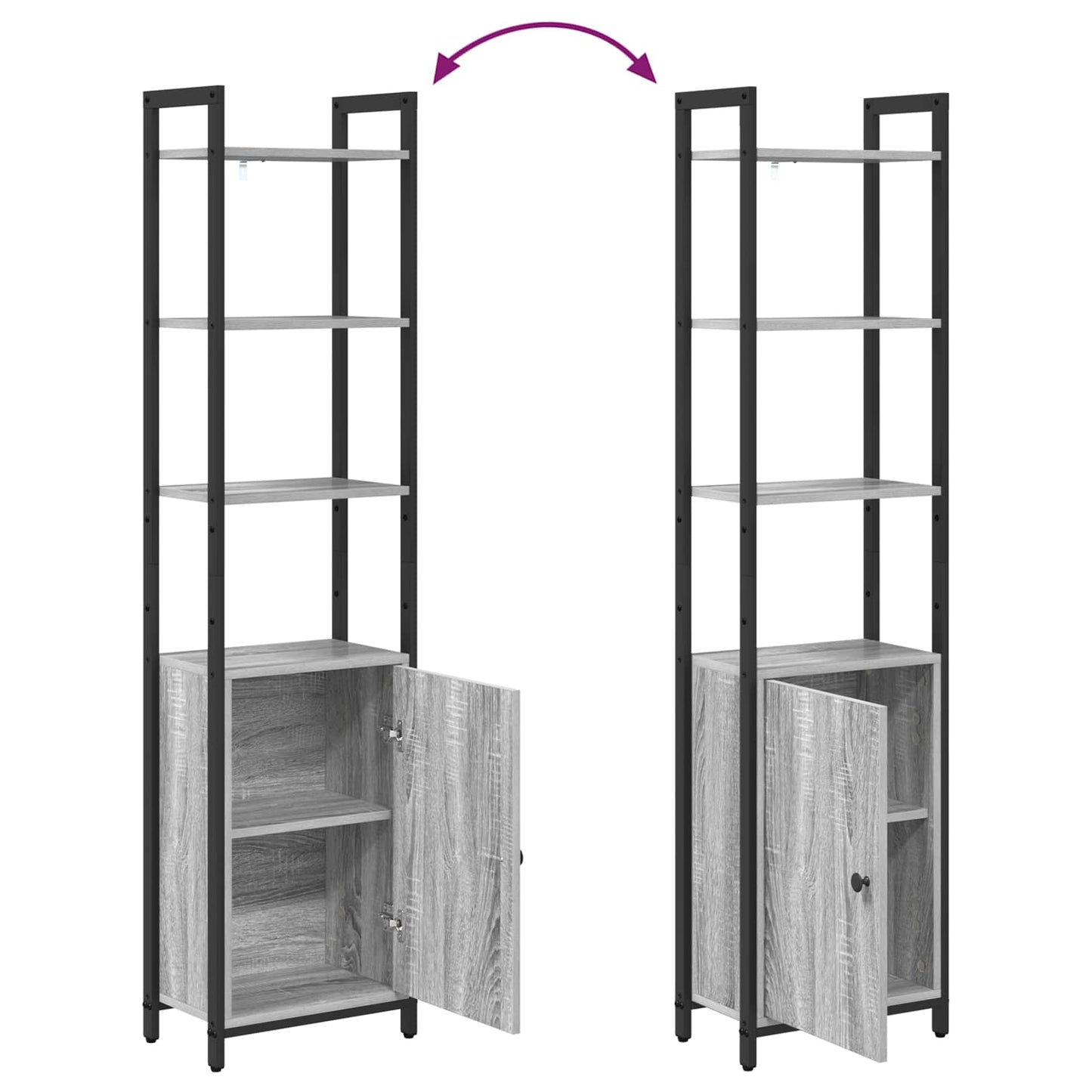 Bücherregal 6 Ebenen 40 x 24 x 161 cm Holzwerkstoff Sonoma-Grau