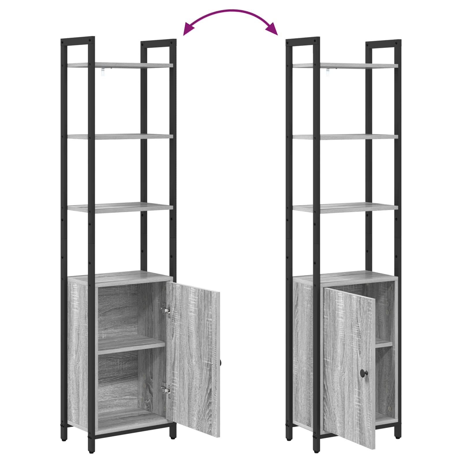 Bücherregal 6 Ebenen 40 x 24 x 161 cm Holzwerkstoff Sonoma-Grau