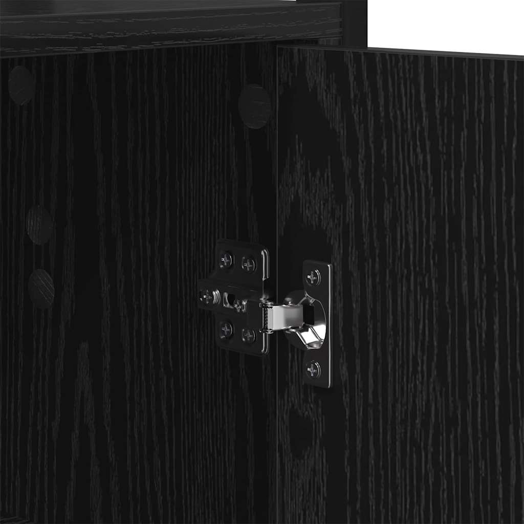 Bücherregal Schwarz Eichen-Optik 60 x 24 x 161 cm Holzwerkstoff