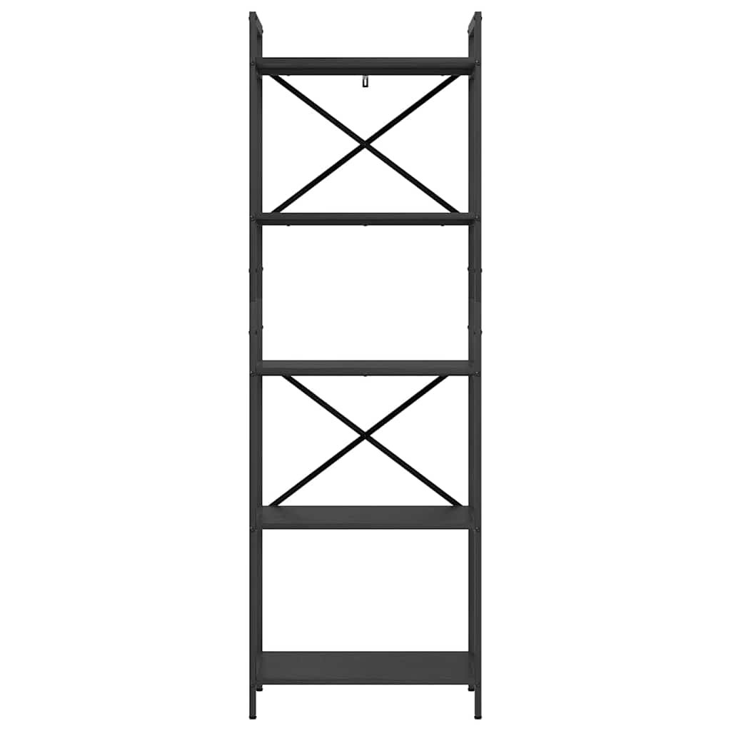 Bücherregal Schwarz Eichen-Optik 56 x 34 x 171 cm Holzwerkstoff