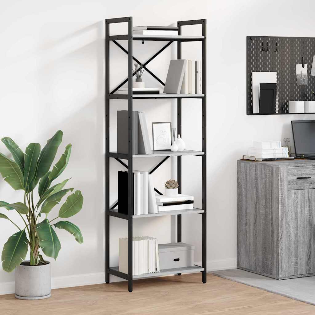 Bücherregal Graues Sonoma 56 x 34 x 171 cm Holzwerkstoff