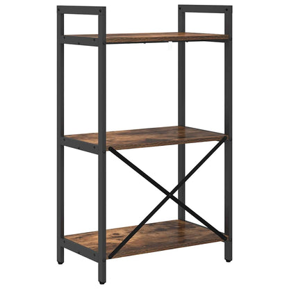 Bücherregal 3 Ebenen 56 x 34 x 96 cm Holzwerkstoff Räuchereiche