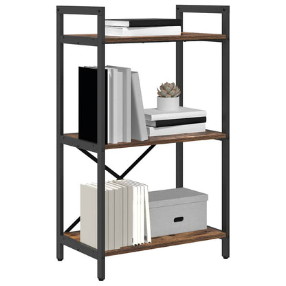 Bücherregal 3 Ebenen 56 x 34 x 96 cm Holzwerkstoff Räuchereiche