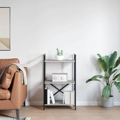 Bücherregal 3 Ebenen 56 x 34 x 96 cm Holzwerkstoff Sonoma-Grau