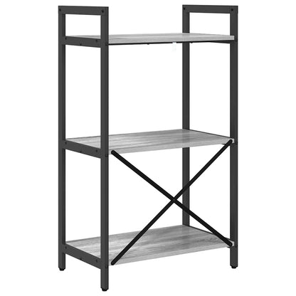 Bücherregal 3 Ebenen 56 x 34 x 96 cm Holzwerkstoff Sonoma-Grau
