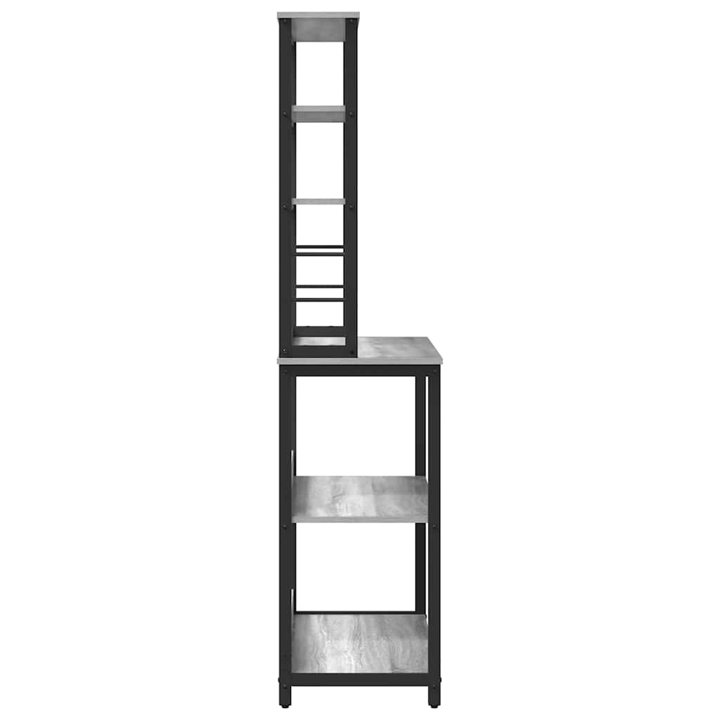 Küchenregal 5 Ebenen 80 x 40 x 168 cm Holzwerkstoff Sonoma-Grau