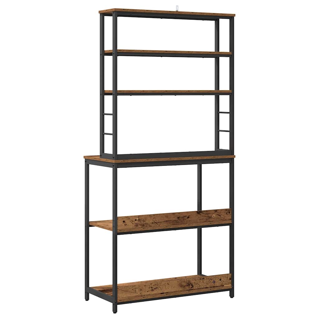 Küchenregal 5 Ebenen 80 x 40 x 168 cm Holzwerkstoff Altholz