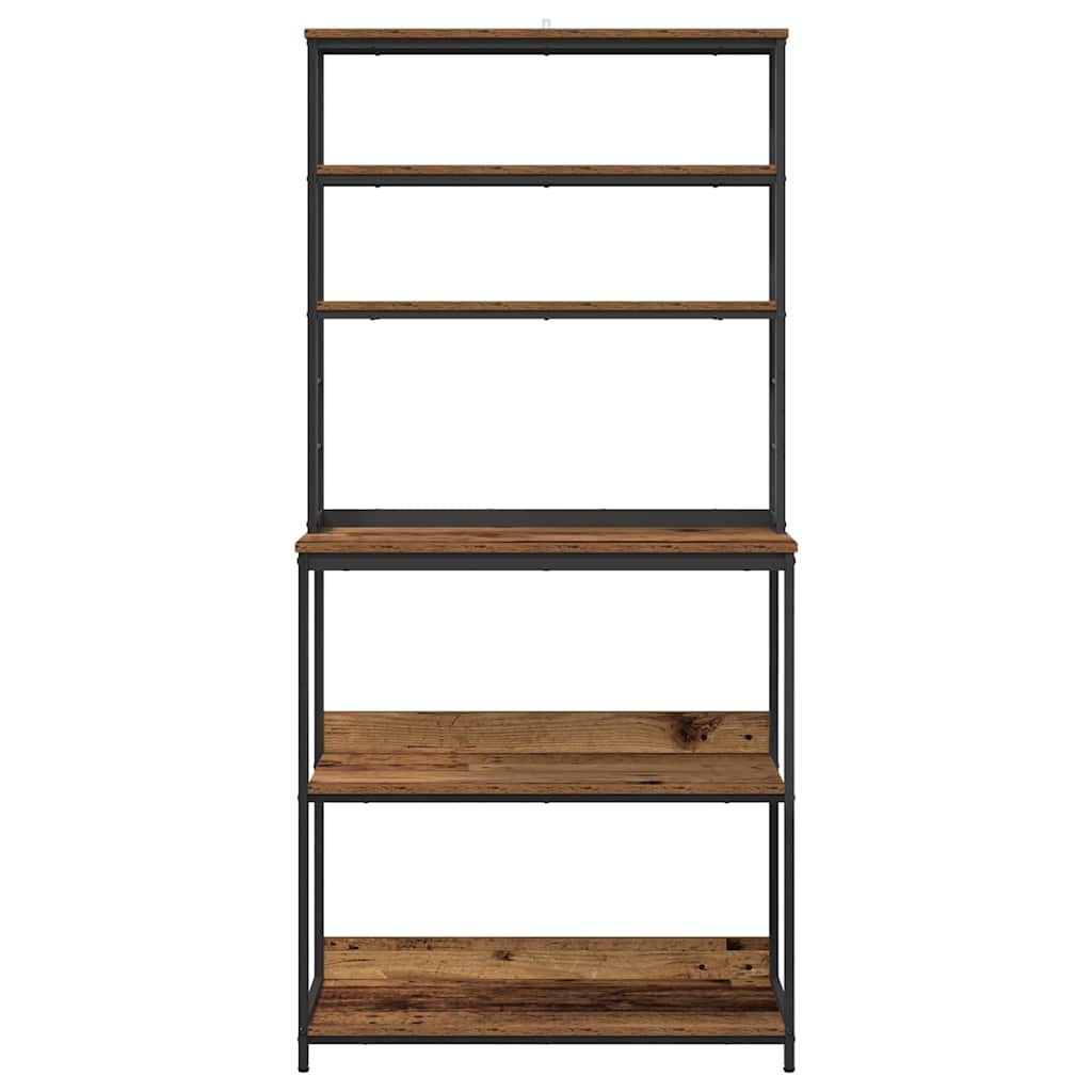 Küchenregal 5 Ebenen 80 x 40 x 168 cm Holzwerkstoff Altholz