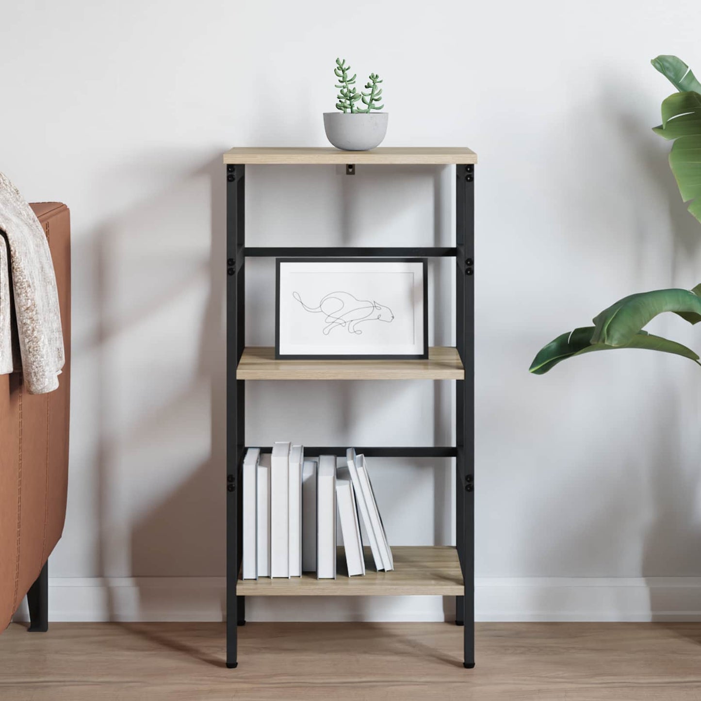 Bücherregal 2 Ebenen 40 x 29,5 x 81 cm Holzwerkstoff