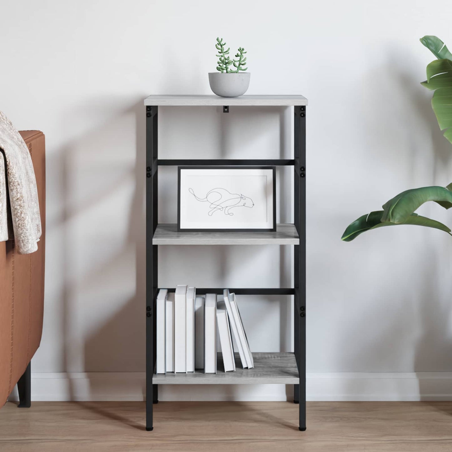 Bücherregal 2 Ebenen 40 x 29,5 x 81 cm Holzwerkstoff