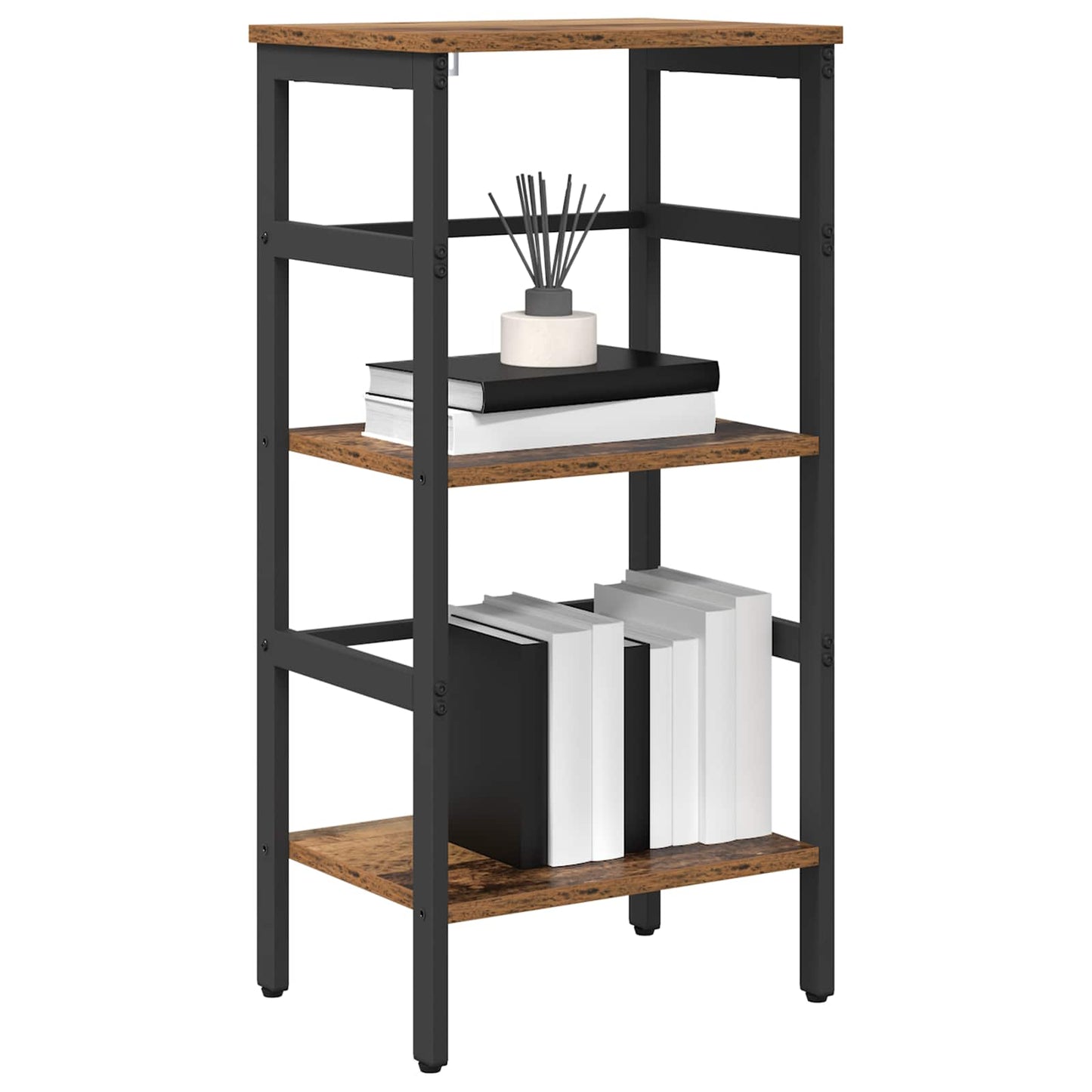 Bücherregal 2 Ebenen 40 x 29,5 x 81 cm Holzwerkstoff Altholz