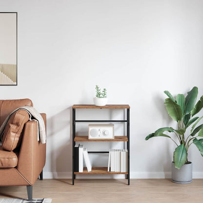 Bücherregal 2 Ebenen 60 x 29,5 x 81 cm Holzwerkstoff Altholz