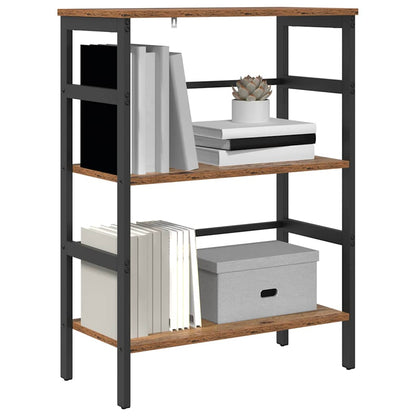 Bücherregal 2 Ebenen 60 x 29,5 x 81 cm Holzwerkstoff Altholz